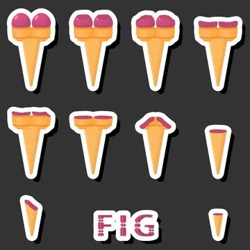 Big colorful set different forms natural dessert ice cream of consisting va.. Ilustración de archivo