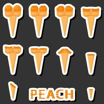 Big colorful set different forms natural dessert ice cream of consisting va.. Ilustración de archivo