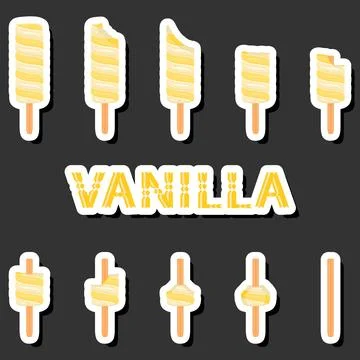 Big colorful set different forms natural dessert ice cream of consisting va.. Ilustración de archivo