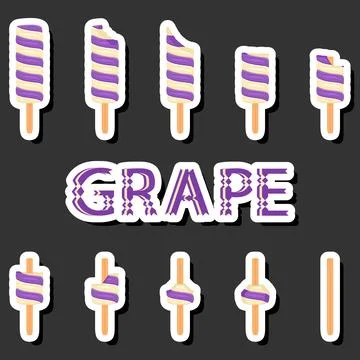 Big colorful set different forms natural dessert ice cream of consisting va.. Ilustración de archivo