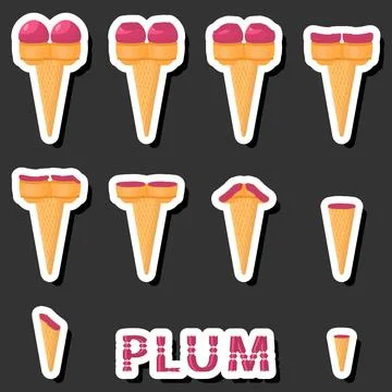 Big colorful set different forms natural dessert ice cream of consisting va.. Ilustración de archivo