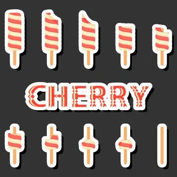 Big colorful set different forms natural dessert ice cream of consisting va.. Ilustración de archivo