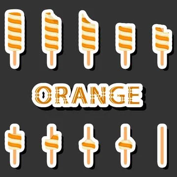 Big colorful set different forms natural dessert ice cream of consisting va.. Ilustración de archivo