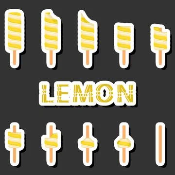 Big colorful set different forms natural dessert ice cream of consisting va.. Ilustración de archivo