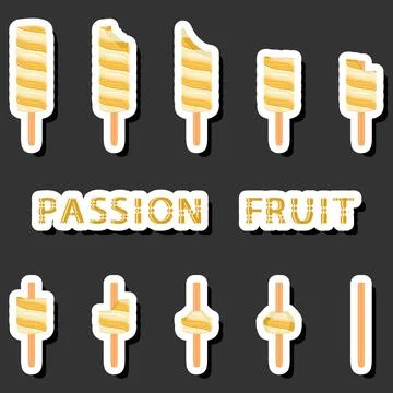 Big colorful set different forms natural dessert ice cream of consisting va.. Ilustración de archivo