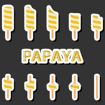 Big colorful set different forms natural dessert ice cream of consisting va.. Ilustración de archivo