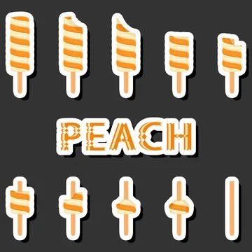 Big colorful set different forms natural dessert ice cream of consisting va.. Ilustración de archivo