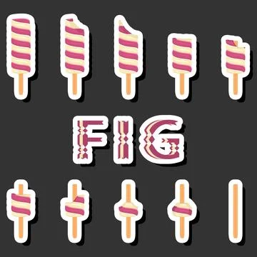 Big colorful set different forms natural dessert ice cream of consisting va.. Ilustración de archivo