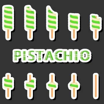 Big colorful set different forms natural dessert ice cream of consisting va.. Ilustración de archivo