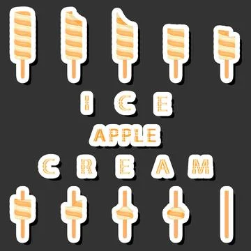 Big colorful set different forms natural dessert ice cream of consisting va.. Ilustración de archivo