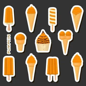 Big colorful set different types natural dessert ice cream of consisting va.. Stock Illustration