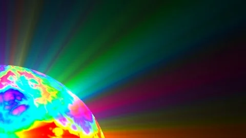 Big Colorful Sphere Surface Rays Abstract Motion Background Loop Fast Stock Footage 102056966