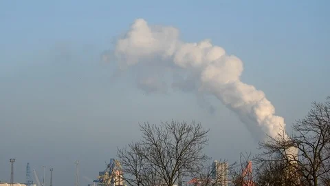 A big column of smoke in the sky Stock Footage 106328261