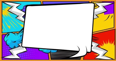 Big Comic Book Speech Bubble on page Background Stock Footage 166716369