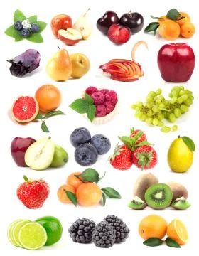 Big compilation of fruit Stock Photos
