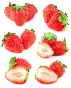 Big compilation of juicy strawberries Stock Photos