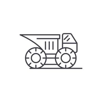 Big construction machine line icon concept. Big construction machine vector Stock Illustration