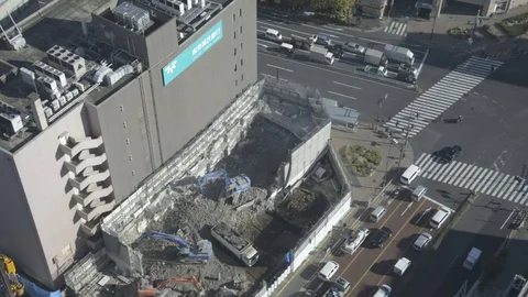 Big Construction Site With Cranes and whit cars Video stock 83927332