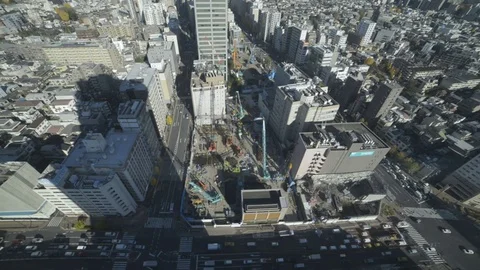 Big Construction Site With Cranes  whit cars Video stock 83926734