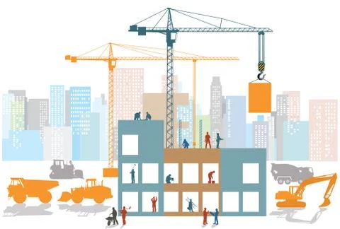 Big construction site Stock Illustration