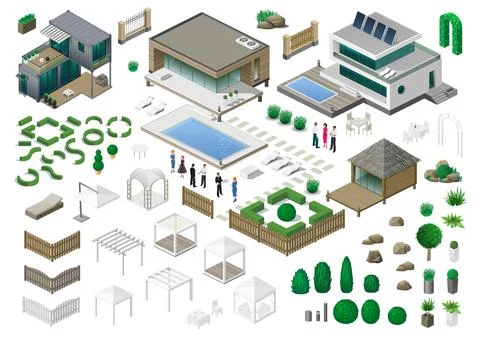 Big constructor for the surrounding area Stock Illustration