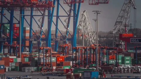 Big container terminal Stock Footage 87808210