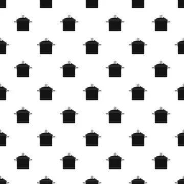 Big cook saucepan pattern seamless Stock Illustration