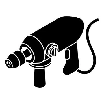 Big corded drill icon, simple style Stock Illustration
