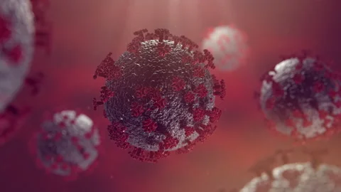 Big Coronavirus, Sars COV-2 Cell Under The Microscope. Stock Footage 228847682
