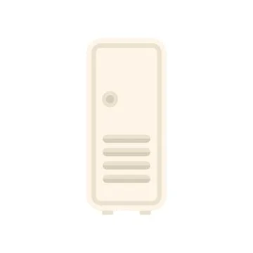 Big cpu tower standing on white background Stockillustratie