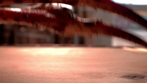 Big crab claws knocking on table. HD Stock Footage 141591818