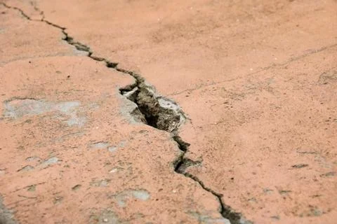 Big crack on the wall close up Stock Photos