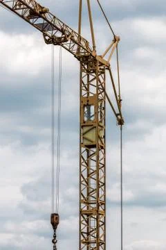 Big crane at the construction site Stock Photos