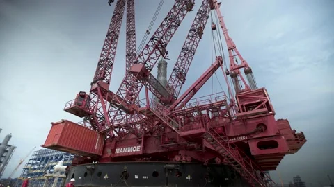 Big crane in the desert Video stock 138217413