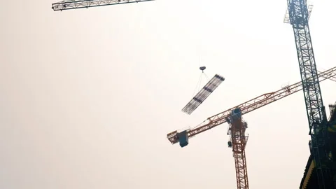 Big Cranes at Construction Site Video stock 276647181