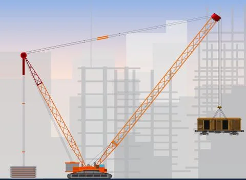 Big cranes for industrial use イラスト素材
