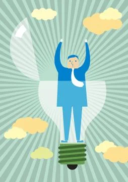 Big creative concept design. Isolated on green,background. Stock Illustration