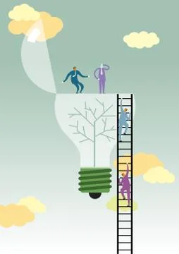 Big creative concept design. Isolated on green background. Stock Illustration