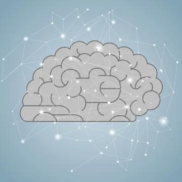 Big creative design concept, vector drawn brain graphics. Stock Illustration