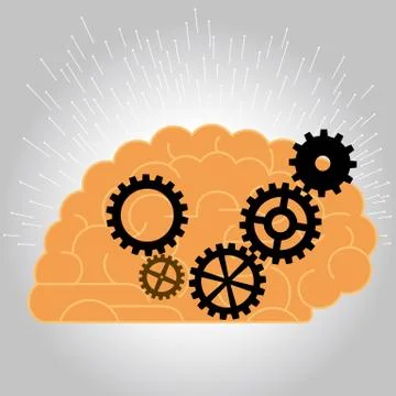 Big creative design concept,artificial intelligence. Illustrazione stock