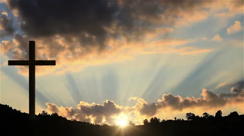 Big Cross at sunset  Video stock 60392111