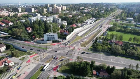 Big crossroads in a city Stock Footage 261662966
