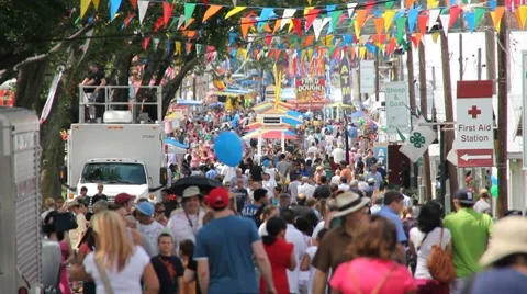 Big crowd at the County Fair Video stock 8521650