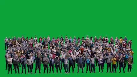 Big crowd of multiethnic people gesticulate and shout watching soccer match on Stock Footage 273256266
