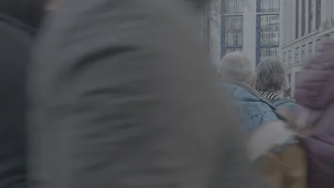 Big crowd, people walking by Stock Footage 219315208