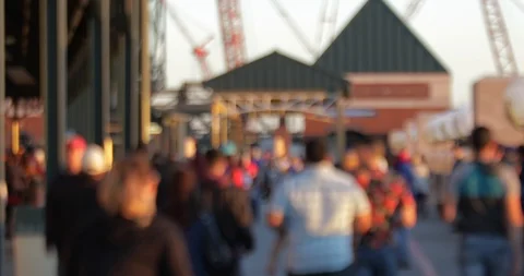 Big crowd walking - Not in focus Stock Footage 107153546