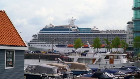 Big cruiseship passing Stock Footage 109551816