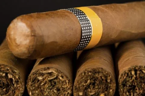 Big cuban cigars Stock Photos