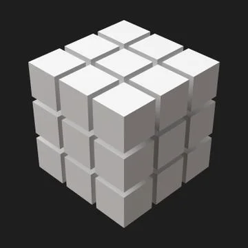 Big cube with cubic cuts 스톡 일러스트