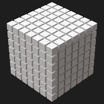 Big cube with cubic cuts 스톡 일러스트